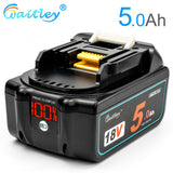 Waitley BL1850 18V 5.0Ah Replacement Battery for Makita Power Tool 5000mah BL1840 BL1860 Battery with LED Power Display 18 v 5A