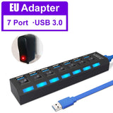 USB 3.0 HUB 2.0 HUB Multi USB Splitter 4/7 Port Expander Multiple USB 3 Hab Use Power Adapter USB3.0 Hub with Switch For PC