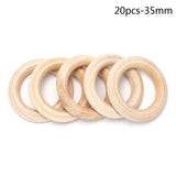 5/10/20/50pcs Natural Wood Teething Beads Wooden Ring Children Kids DIY Wooden Jewelry Making Crafts 10 Size