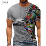 Hip Hop Black Soul Street Men T-shirt Ghost Claw Harajuku Summer Short Sleeve 3D Printing Fashion Loose Top корейская одежда