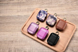 Camo Purple Premium Leather AirPods 1 & 2 Case Hook Series - shopwishi 