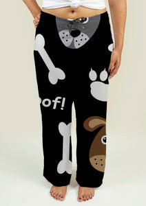 Ladies Pajama Pants with Dogs Pattern