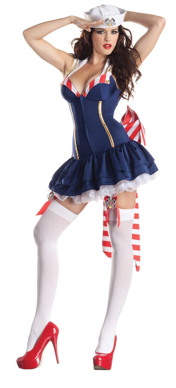 Pin Up Sailor Body Shaper Adult Costume Medium