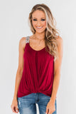 Red Somewhere Next To You Twist Summer Tank Top