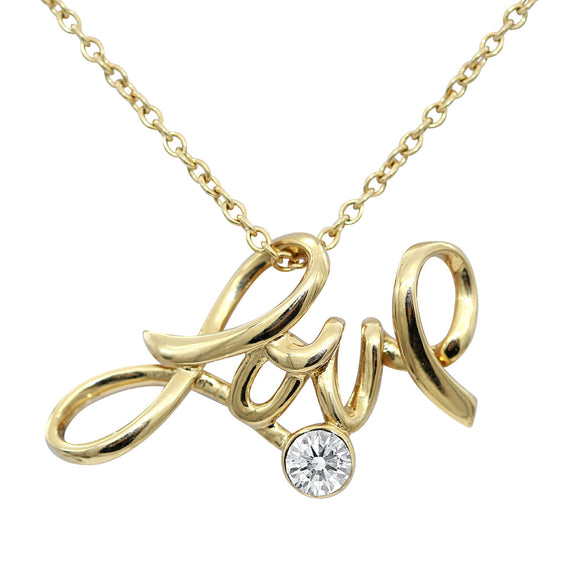 Love Necklace 24K Gold Plated with Swarovski Crystal Pendant