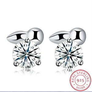 Sterling Silver Stud Earring with Swarovski Crystals