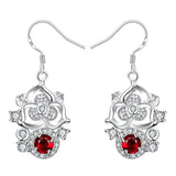 Drop Earring in 18k White Gold Plated with Swarovski Crystals