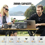 Portable Solar Powered Power Station 300W with LiFePO4 Battery 299Wh Battery Power Supply