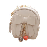 Small Purse Women lovely Bow Zipper Key Bag Short