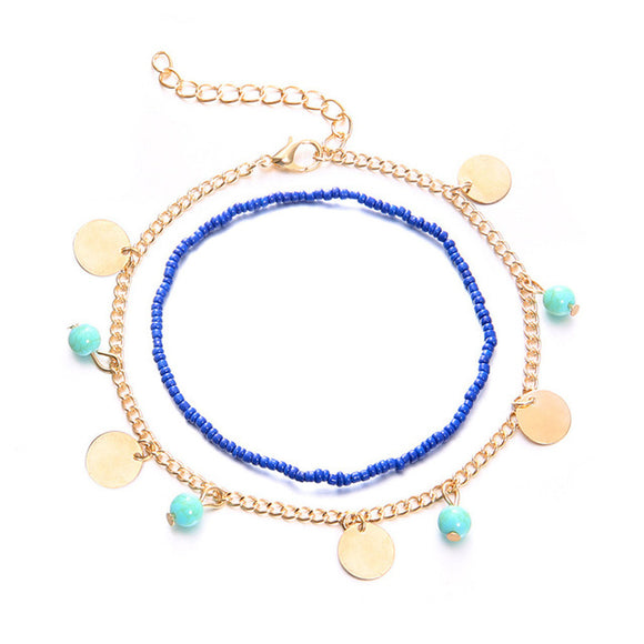 Double Chain Anklet Jewelry Beach