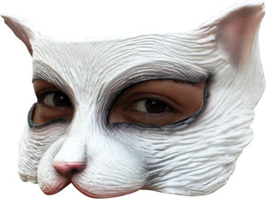 Kitty White Latex Half Costume Mask