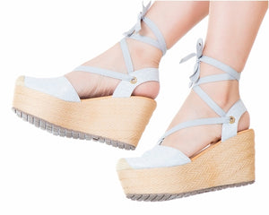 Espadrille Sandals Silvia Cobos Lace Up Silver