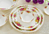 Genuine Bone China Platinum Rose Tableware Set