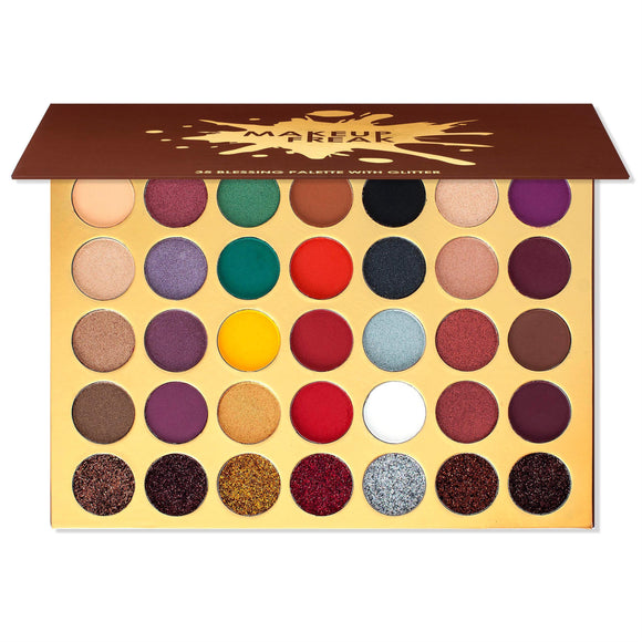 Makeup Freak Blessing 35 Color Pigmented Eyeshadow Palette With Glitter Autumn - shopwishi 