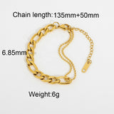 3mm 6mm 8mm 12mm Miami Cuban Chain Bracelet Punk Jewelry for Men Women 18K Gold Plated Stainless Chain Bracelet