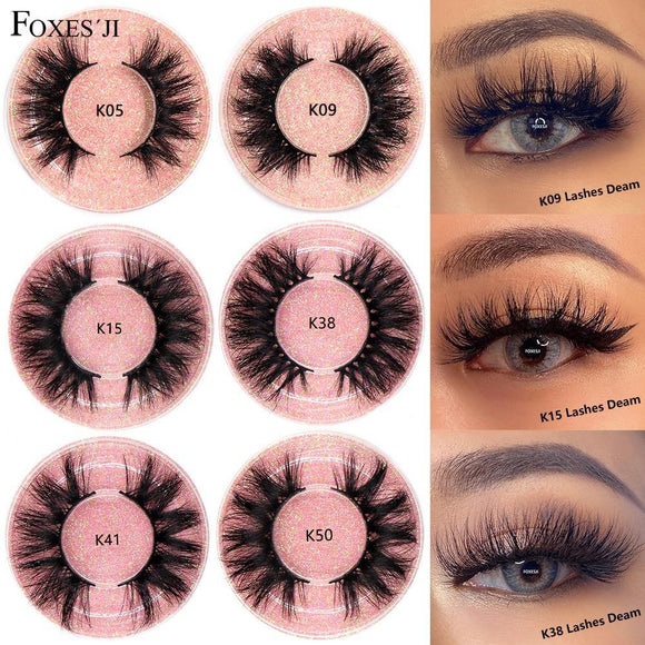 FOXESJI Lashes 3D Mink Eyelashes Thick Fluffy Soft Eyelash Extension High Volume Natural False Eyelashes Makeup Mink Eye Lashes - shopwishi 