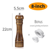 Salt and Pepper Mill, Wood Pepper Shakers With Strong Adjustable Ceramic Grinder With Spare Ceramic Rotor - Kitchen Accessories