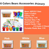 Montessori Rainbow Bears Matching Game Toys Counting With Stacking Cups Educational Toy for Kids