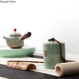 Household Tea Box Ceramic Pot Storage Sealed Pot Coffee Storage Pot