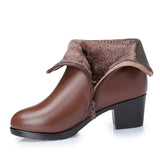 AIYUQI 2023 Genuine Leather  Women's Warm Booties Winter Boots