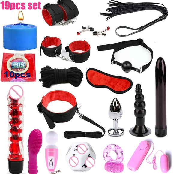 Bdsm Bondage Set Restraints Adult Games Sex Shop Toy for Couples Woman  Products Erotic Sex Toys Masturbator Handcuff Vibrator