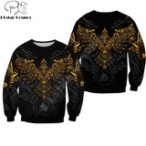 Beautiful Viking Huginn Gold Tattoo 3D Printed Unisex Deluxe Hoodie Sweatshirt Pullover Casual Tracksuit Sudadera Hombre DW0352