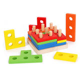 Montessori Graphic Wooden Animal Shape Puzzles for Kids Education