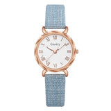 Gaiety Brand 2pcs Set Casual Watch for Women Rhinestone Bracelet Watch Leather Ladies Wrist Clock Simple Dress Gfit Montre Femme