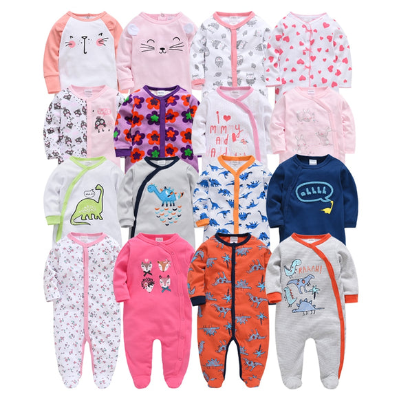 Newborn Baby Girl Boy Clothes Robe Bebe 3 6 9 12 Month Infant Rompers Clothing