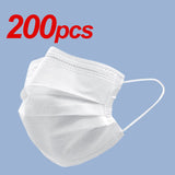 In Stock! 10/20/50/100/200pcs 3-Layer Meltblown Disposable Mask Face Mouth Masks Anti-Dust Masks Earloops Mask
