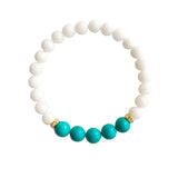 White Agate and Chinese Turquoise Bracelet