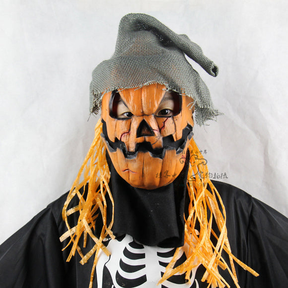 Pumpkin Scarecrow Ghost Mask