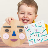 Montessori Face-Changing Emoticon Wooden Building Block Toy