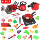 44 Pieces Children Mini Kitchen Toy Cookware Pot Pan Kids Pretend Cook Play Toy Simulation Kitchen Utensils Toys Children Gift