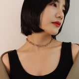 TOSOKO Stainless Steel Jewelry Horseshoe U-Shaped Necklace Women's Exaggerated Necklace BSP674