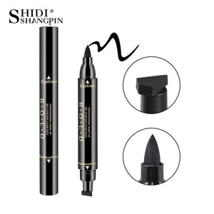 SHIDISHANGPIN 1 Pc Eyeliner Black Double Ended Eye Liner Pencil Make Up Stamp Waterproof Eyeliner Brush Makeup Tools