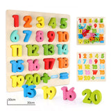 Montessori Educational Wooden Puzzles for Baby Learn to Count Function with Matching Geometric Figures