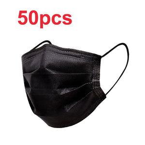 50-400Pcs Disposable Nonwoven 3 Layers Filter Face Mask