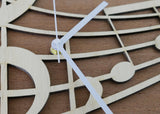 Wooden Wall Clock ,  Decorative Clock "MUSICAL NOTES"