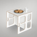 The Plyman Montessori Kids Cube Table Transformer Light, White