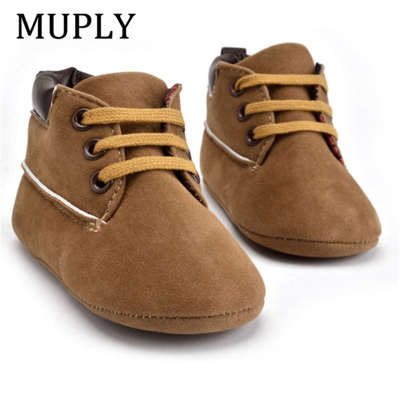 New Spring / Autumn Infant Baby Boy Soft Sole PU Leather First Walkers Crib Shoes 0-18 Months Non-Slip Footwear Crib Shoes