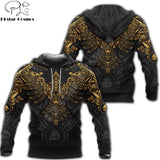 Beautiful Viking Huginn Gold Tattoo 3D Printed Unisex Deluxe Hoodie Sweatshirt Pullover Casual Tracksuit Sudadera Hombre DW0352