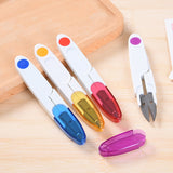 Fishing Scissors Random Color Small Scissors With Cap Transparent With Cover of Scissors Yarn Cross-Stitch Embroidery