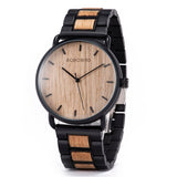 Relojes Para Hombre BOBOBIRD Watces for Men Wood Stainless Steel Wrist Watches Black Male Fashion Watch in Wood Box Dropshipping