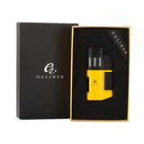 GALINER Portable Metal Cigar Butane Lighter with 4 Jet Torches