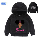 Girls Hoodie Kids Autumn Winter Cotton Children Hooded Black Princess Pullover Sweatshirt for Baby Clothing Toddler Fall Clothes