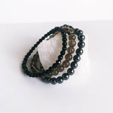 Black Onyx, Hematite and Smoky Quartz Bracelet Set