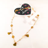 Triple Bronze Heart Charms Necklace