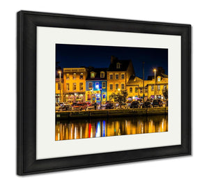 Framed Print, Shops And Restaurants At Night In Fells Point Baltimore Maryla