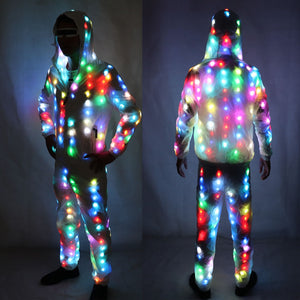 Colorful Led Luminous Costume Clothes Dancing LED Growing Lighting Robot Suits Clothing with Pants Couple Set